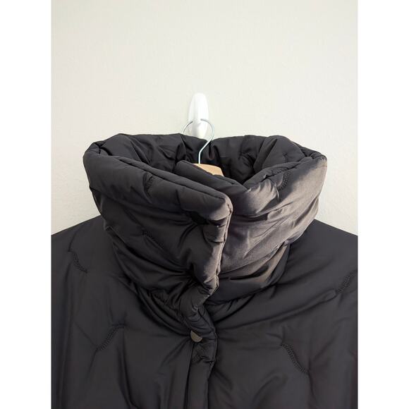 NWT Ssheena Black Puffer Long Coat IT 40 Luxury Italian Designer Outerwear Italy - Picture 5 of 11